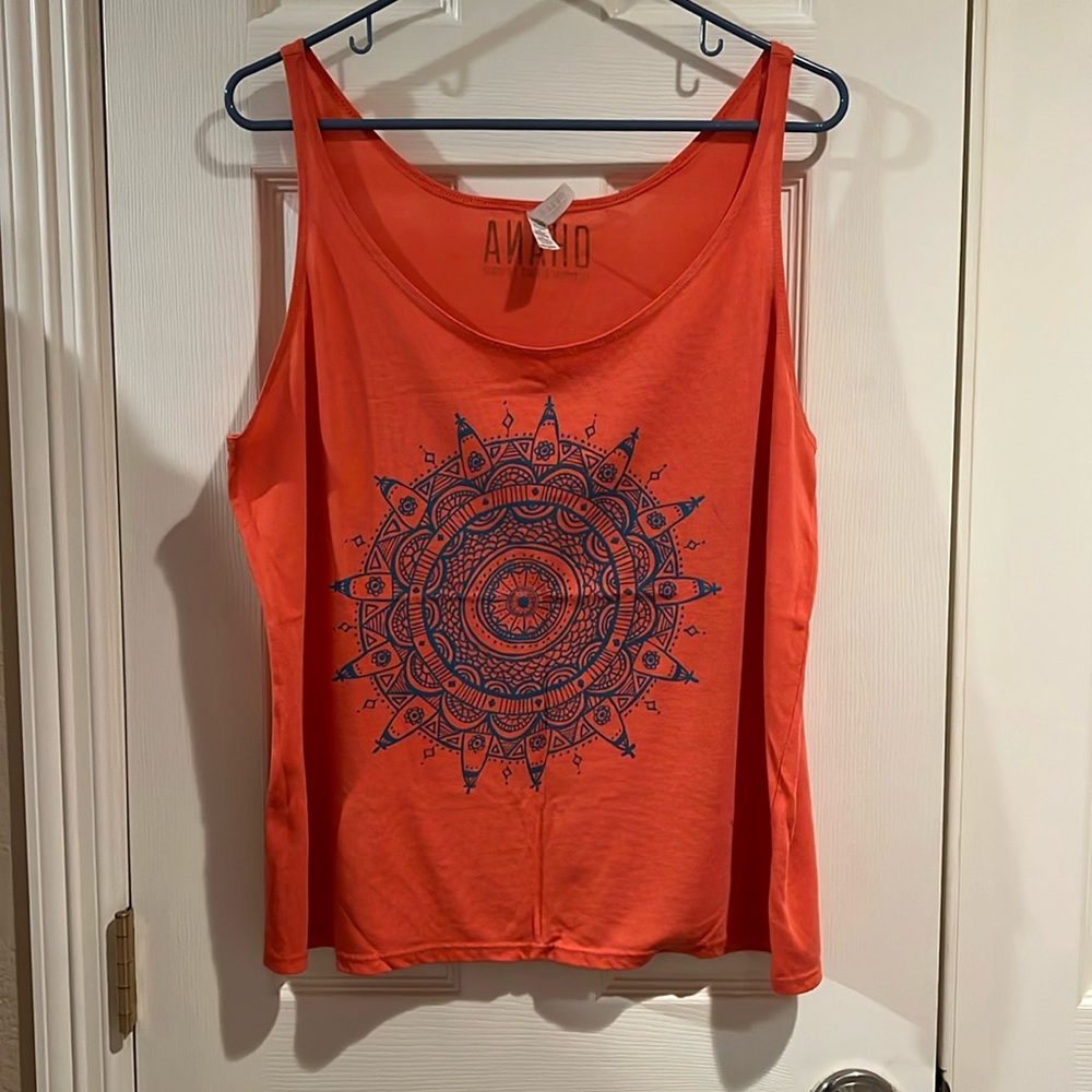 Bella Orange Tank Top Ohana Steamboat Springs Large
